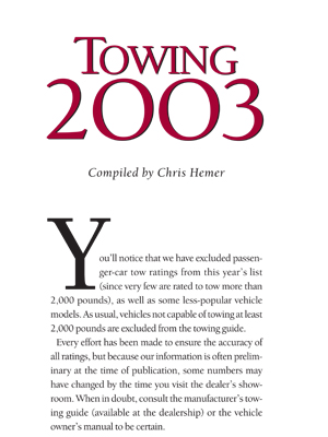 Towing Guide 2003